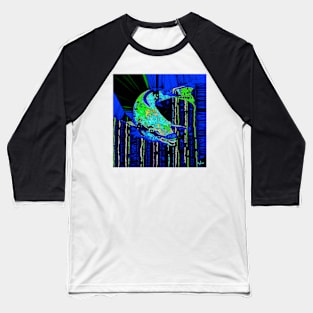 Caribbean Blue Parrot Fish Mosaic Baseball T-Shirt